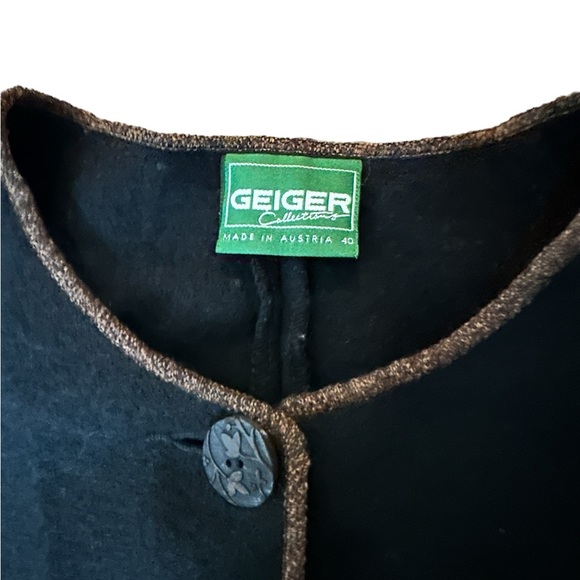VTG Geiger Austria Boiled Wool Button Down Cardigan Sweater Jacket size 40 c24 - Picture 3 of 7